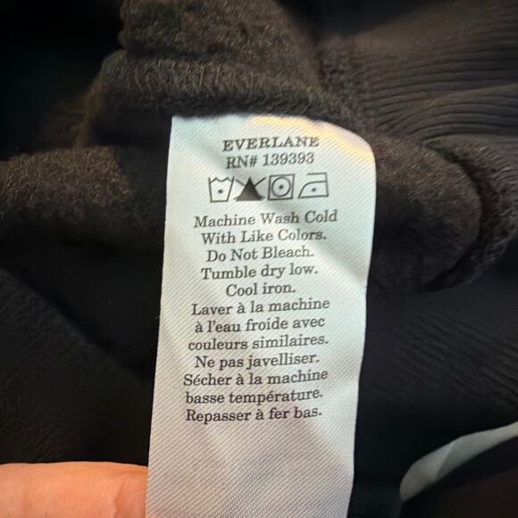 Everlane The ReNew Fleece Oversized Crewneck Sweatshirt Black Fleece Knit XS - Picture 8 of 9